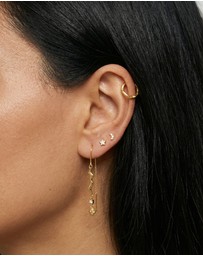 HOUSE OF SLANI - Moon & Star Crystal Studs Flat Back Piercing