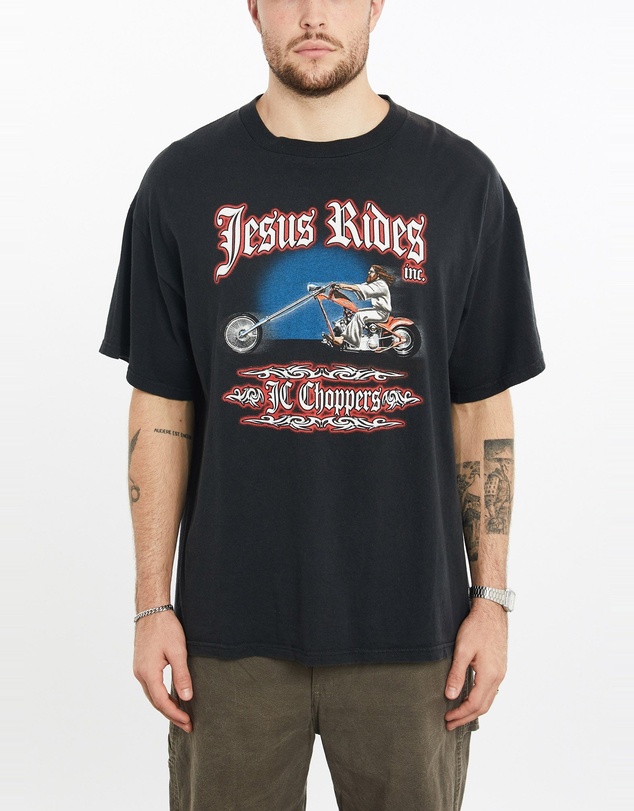 Vintage by The Real Deal - Pre Loved - Vintage Jesus Rides JC Choppers Tee