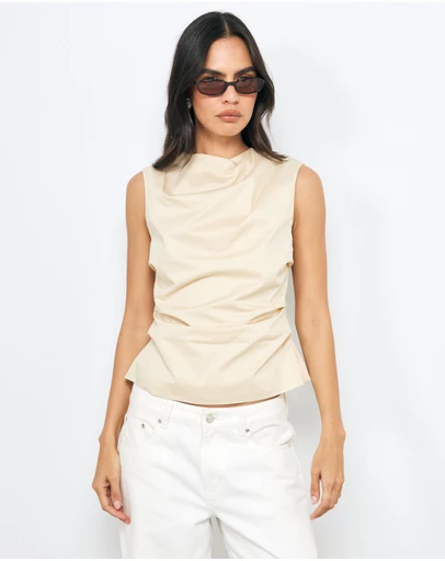 AERE - Ruched Organic Cotton Top