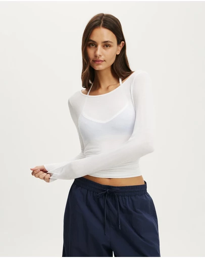 Cotton On Body Active - Active Sheer Boat Neck Longsleeve