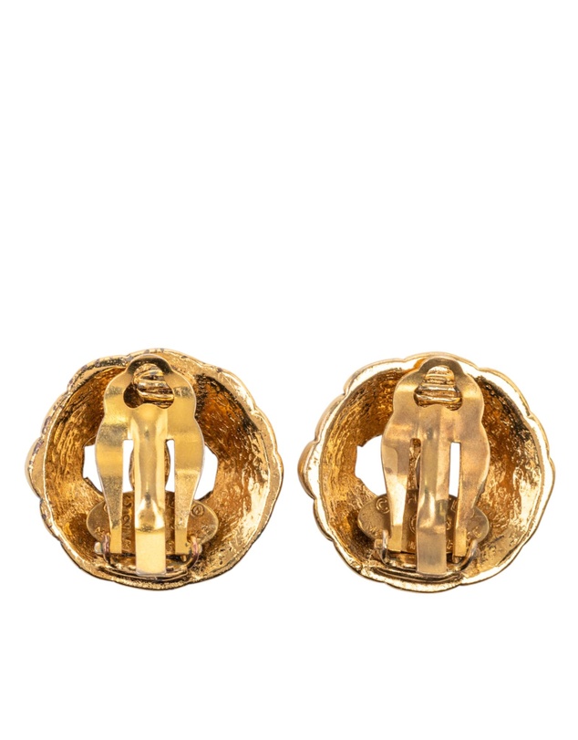 Pre-Loved by Azura Reborn - Pre-Loved Gold Plated CC Round Clip On Earrings