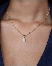 Petit Moments - Pearl Initial Pendant Necklace