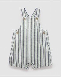 Purebaby - Striped Overalls -Kids-Babies