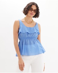 Amelius - Lorena Peplum Ruffle Top