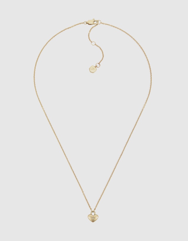 Fossil - JEWELERY Gold-Tone Heart Necklace and Earrings Gift Set