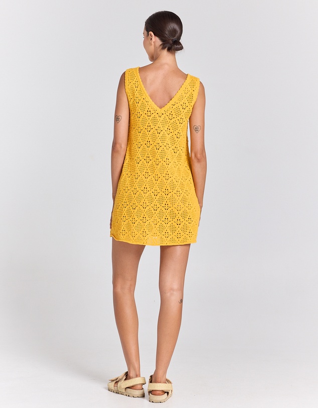 Poolside Paradiso - Messina V Knit Crochet Dress – Marigold