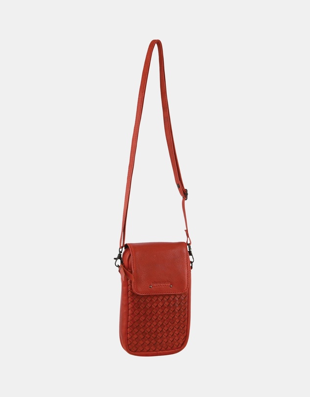 Pierre Cardin - Pierre Cardin Leather Woven Ladies Phone Bag