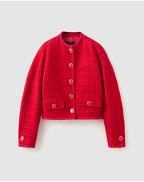 M.N.G - Tweed Jacket With Jewel Buttons