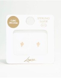 Lovisa - Gold Plated Sterling Silver Mini Diamante Cross Stud Earrings
