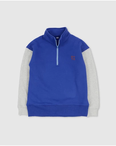 Olive & The Captain - Cobalt Cosy Block Zip Jumper- Updated Fit