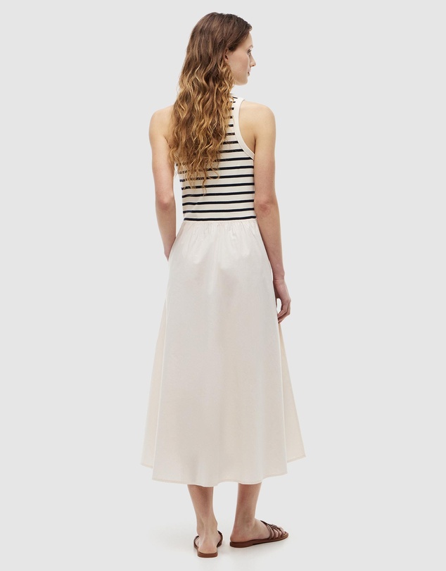 Tommy Hilfiger - Gold Button Poplin Mix Tank Dress