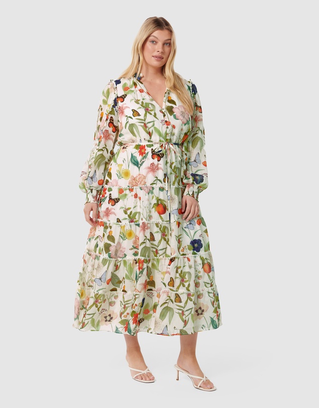 Forever New Curve - Annie Curve Scallop Trim Midi Dress