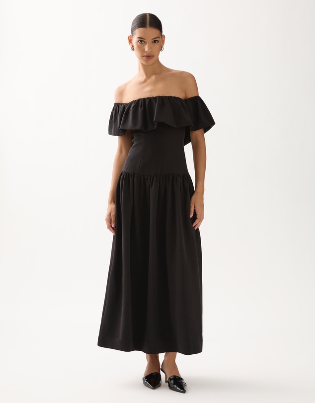 Minima Esenciales - Amora Off Shoulder Ruffle Maxi Dress