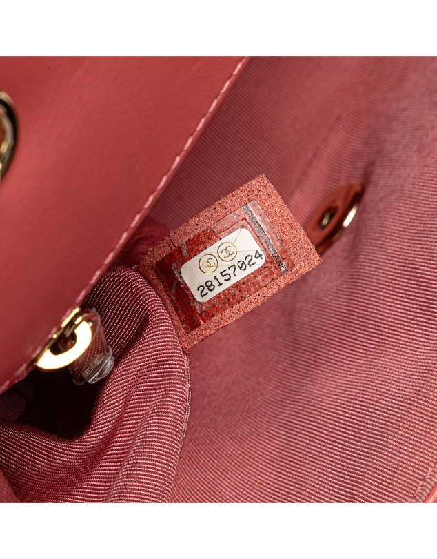 Pre-Loved by Azura Reborn - Pre-Loved Chanel Mini Chevron Calfskin Statement Flap Crossbody Bag with Quilted Leather Body