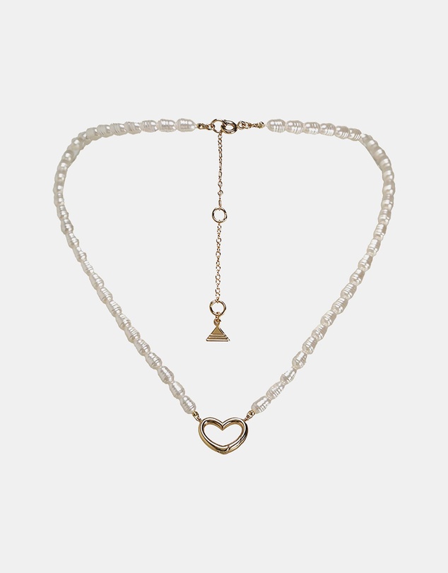 ALDO - Rachelle Gold Plated Heart Pearl Necklace