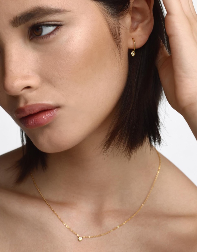 SAINT VALENTINE - Mini Heart Hoops - Gold