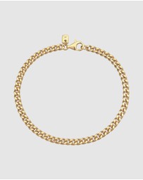 Kuzzoi - ICONIC EXCLUSIVE - Bracelet Male Big Curb Chain 925 Sterling Silver Gold Plated