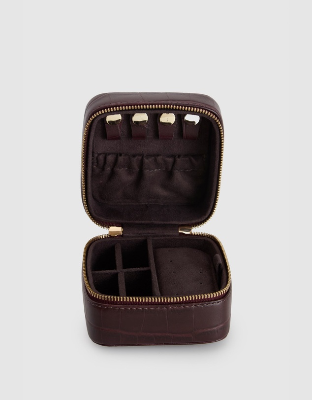Evity - Lila Croc Emboss Jewellery Box