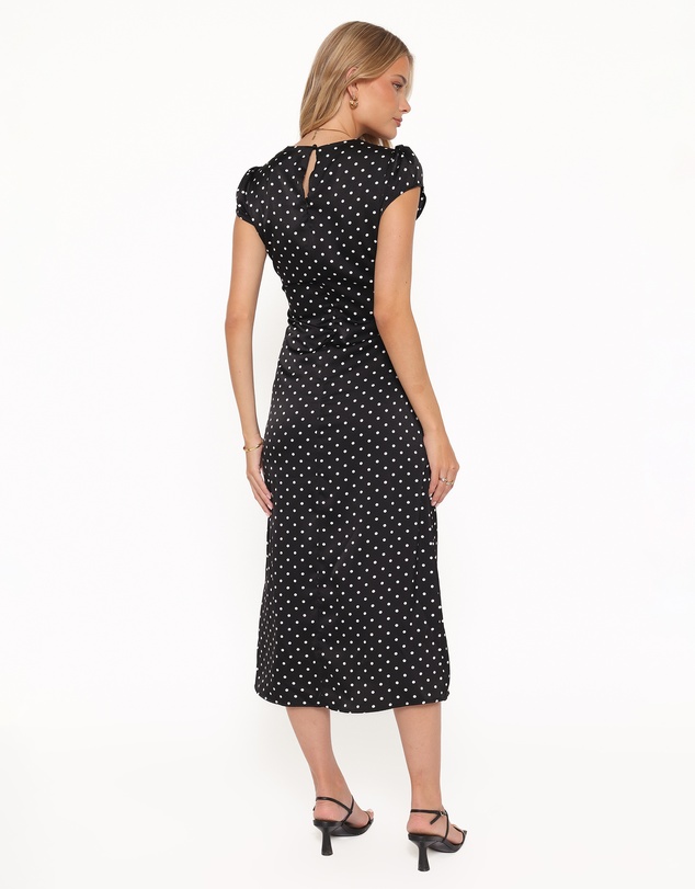 Petal & Pup - Lisbeth Midi Dress - Black Polka Dot