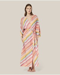 Papinelle - Sophie Stripe Maxi Kimono Robe