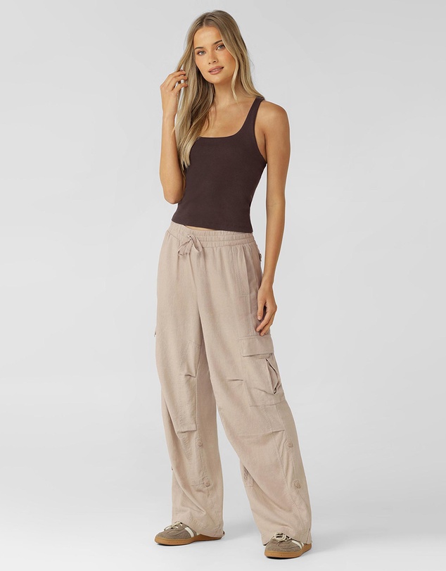 Lorna Jane - Linen Flashdance Wide Leg Cargo Pants