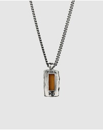 Haze & Glory - ICONIC EXCLUSIVE - Necklace Men Tigers Eye Rectangle 925 Sterling Silver