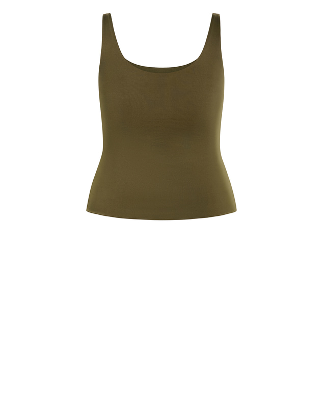 City Chic - Plus size Arami Sleeveless Top - dark olive