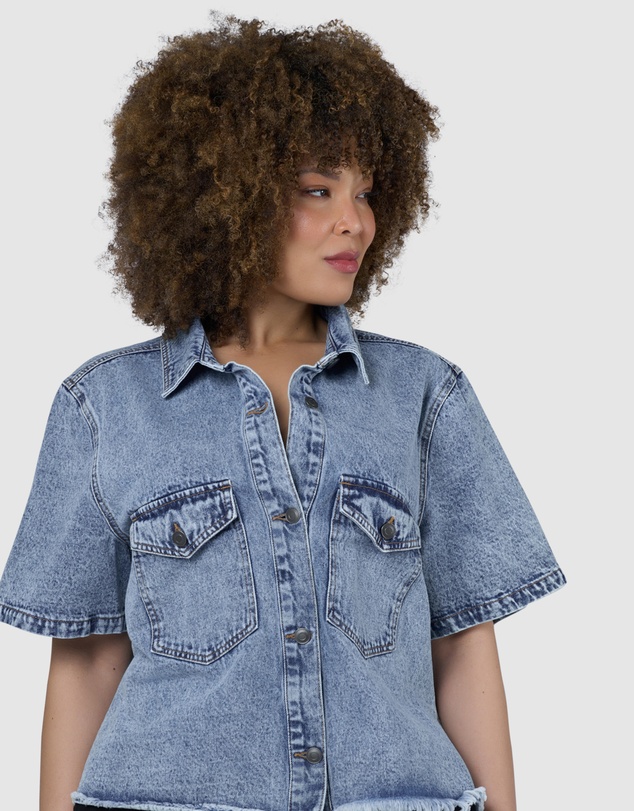 Indigo Tonic - Melissa Cropped Denim Shacket