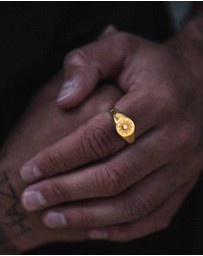 Haze & Glory - ICONIC EXCLUSIVE - Signet Ring Sun Lover in 925 Sterling Silver Gold Plated