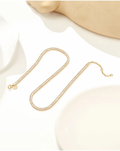 Mestige - Era Radiant Tennis Necklace - 18K Gold Plated