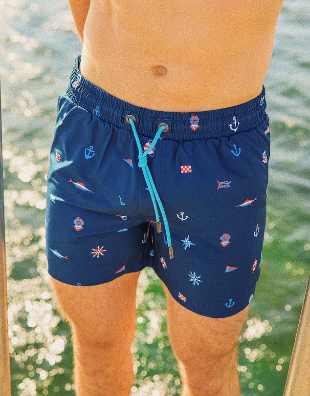 Skwosh - Moby Sick Men's Eco Swim Shorts in Navy