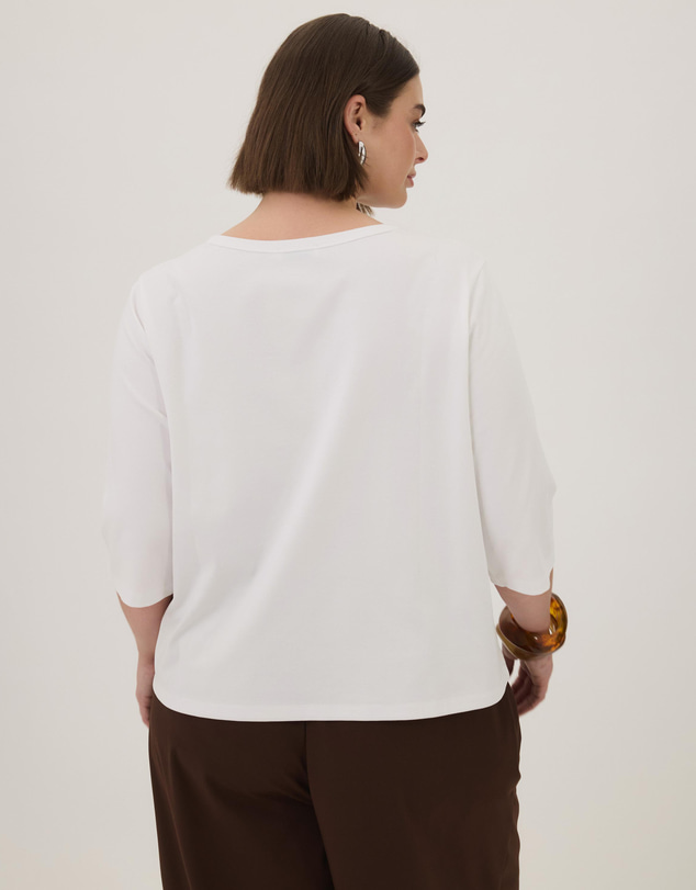 Atmos&Here Curvy - Cotton 3/4 Sleeve T-Shirt