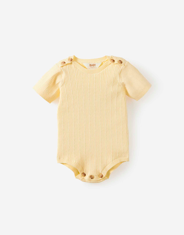 Cotton On Kids - Baby Organic Blend Knit Short Sleeve Bubbysuit