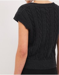 Calli - Leo Wool Blend Cable Knit Vest