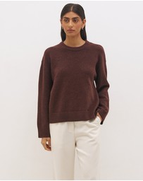 MON RENN - Detachable Scarf Knit Jumper