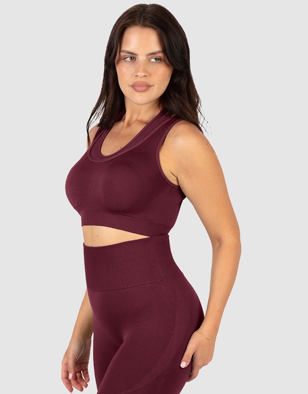 B Free Intimate Apparel - Double Racer Padded Sports Bra & High Waist Full Length Leggings Set