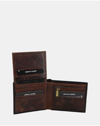 Pierre Cardin - Pierre Cardin Italian Leather Men's Two Tone Bi-Fold Wallet