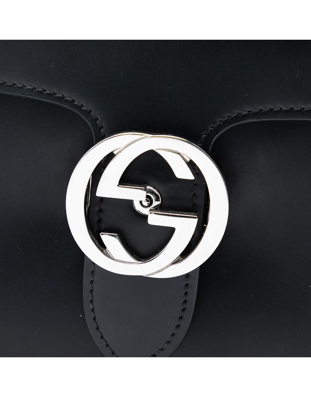 Pre-Loved by Azura Reborn - Pre-Loved Medium Polished Calfskin Dollar Interlocking G Crossbody