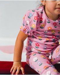 Huxbaby - Multi Colour Daisy Rib Tee - Babies-Kids
