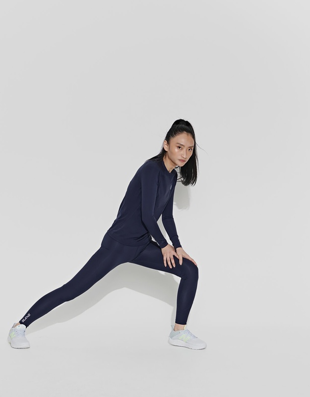 SKINS - SKINS Compression Women's Series-2 Gym Clothing Long Tight Navy Blue