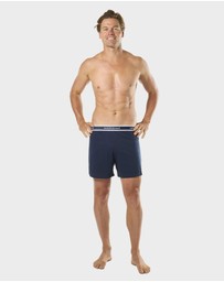 Mitch Dowd - Mens Cotton Knit Boxer Shorts 3 Pack - Blue