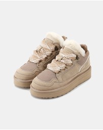 AusWooli Ugg Boots - Hamilton Sheepskin Wool Urban Chic Lace Sneakers