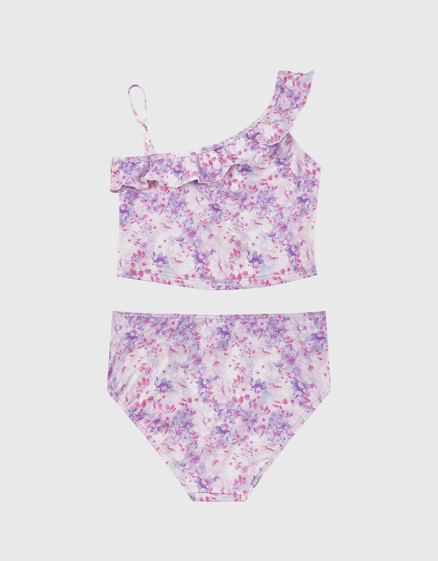 Aqua Blu Kids - Cherry Blossom One Shoulder Bikini Set - Teens
