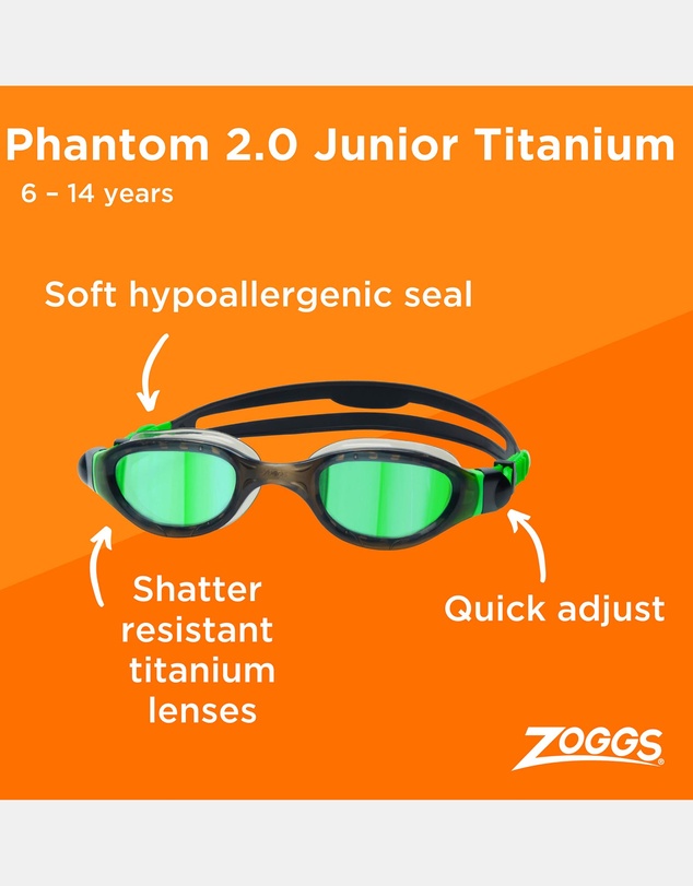 Zoggs - Phantom 2.0 Junior Titanium Goggles - Kids-Teens