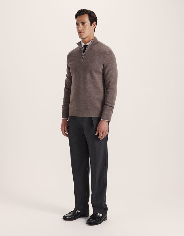 SABA - Franklin Quarter Zip Wool Knit Polo