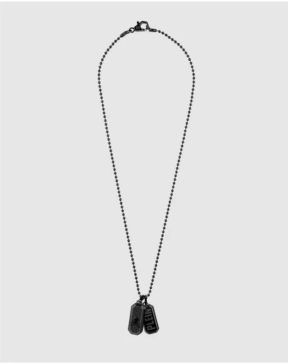 Philipp Plein - PLEIN TAG IP Gun Double Tag Crystal Necklace