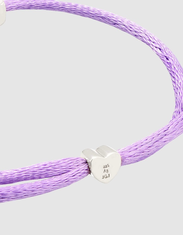 Elli Jewelry - LOVE Charm Purple Satin Bracelet