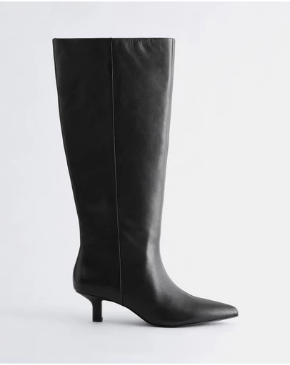 & Other Stories - Kitten Heel Leather Knee Boots