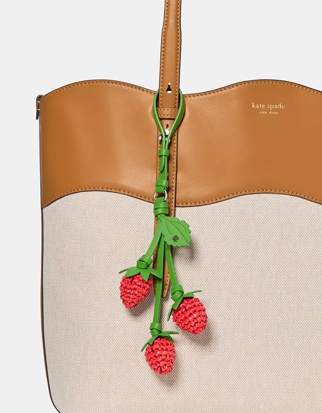Kate Spade - Charmed Mixed Material Strawberry Bag Charm