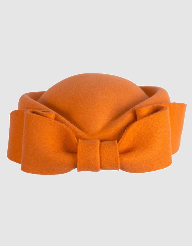 Max Alexander - Felt Orange Pillbox Hat